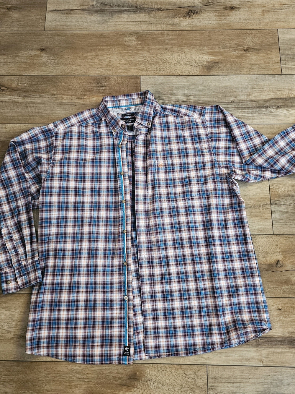 Ariat Men’s Blue & Red Plaid Button-Down Shirt